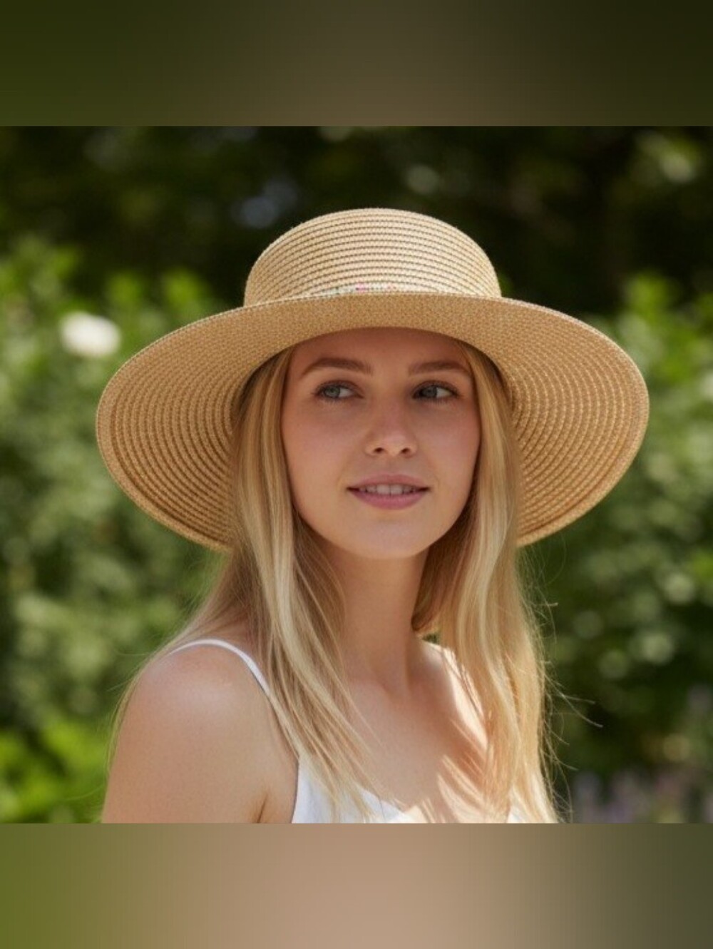Jacobson Hat Lightweight Wide-Brim Straw Sun Hat - Natural Tan